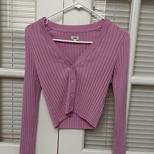 Aerie Pink Ribbed Knit Top